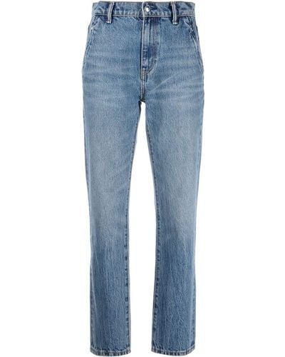 Alexander Wang Logo-patch Cropped Jeans - Blue