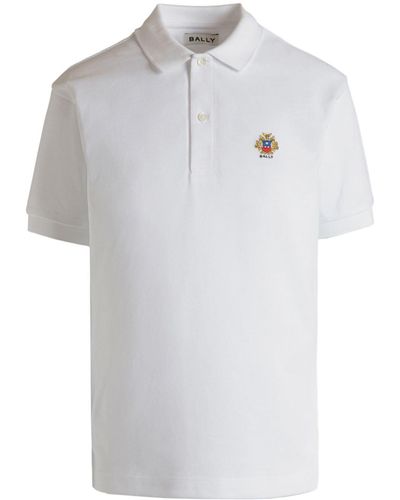 Bally Logo-embroidered Cotton Polo Top - White