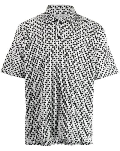 Homme Plissé Issey Miyake Check-pattern Polo Shirt - White