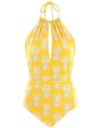 La DoubleJ Esther Pineapple-print Swimsuit - Yellow