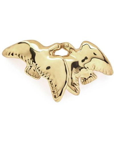 Nina Ricci Double Dove Earrings - Metallic