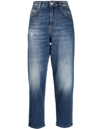 Pinko Cropped-Jeans mit Stone-Wash-Effekt - Blau