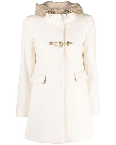 Fay toggle-fastening Hooded Coat - Natural