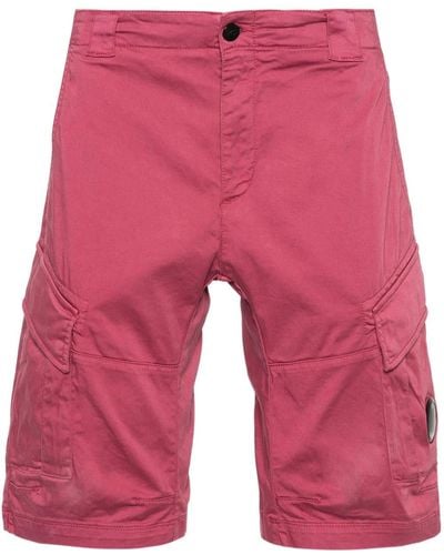 C.P. Company Lens-detail Cargo Shorts - Red