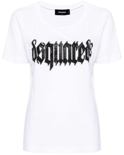 DSquared² T-shirt con applicazione logo - Bianco