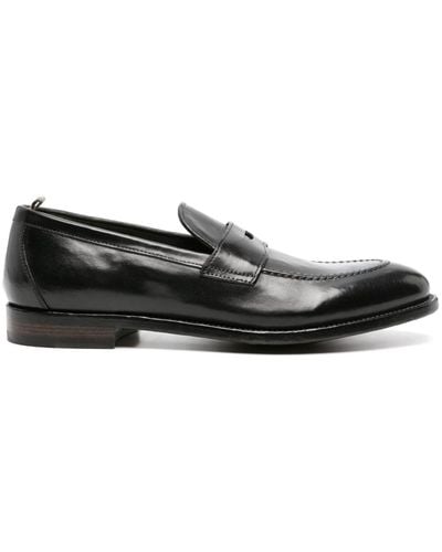 Officine Creative Tulane 003 Leather Penny Loafers - Black