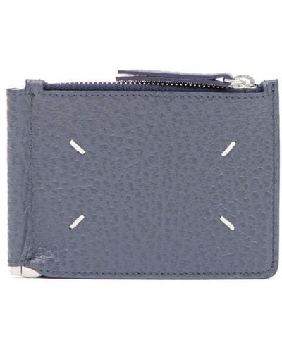 Maison Margiela Four-stitch Leather Wallet - Blue