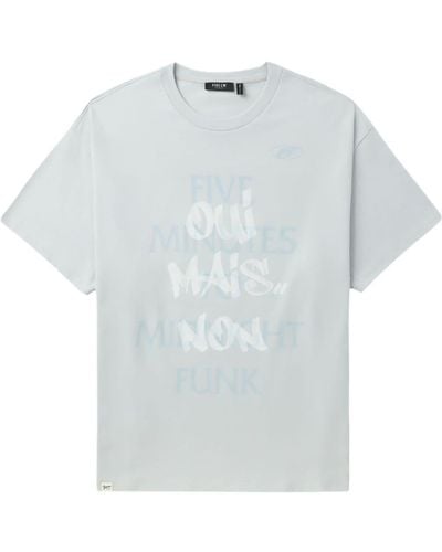 FIVE CM Slogan-print Cotton T-shirt - White