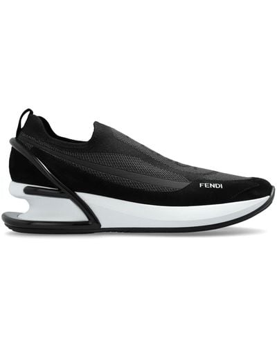 Fendi First 1 Panelled Trainers - Black