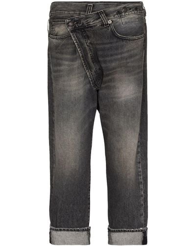 R13 Stonewashed Straight-leg Jeans - Gray