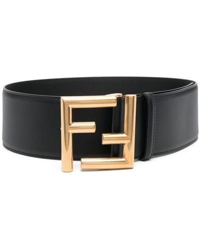 Fendi Ff Monogram Buckle Belt - Black