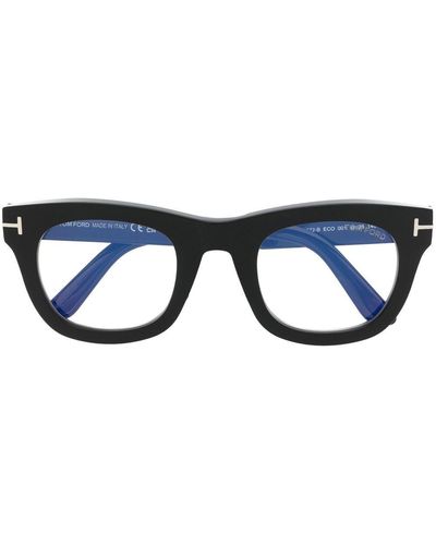 Tom Ford ロゴプレート 眼鏡フレーム - ブルー