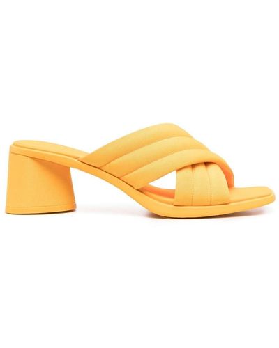 Camper Kiara Crossover-strap Sandals - Yellow