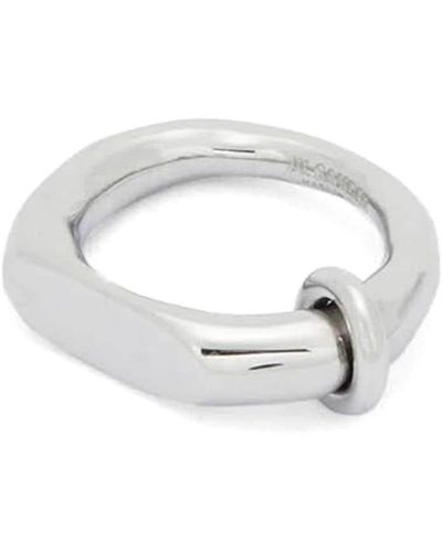 Jil Sander Logo-engraved Ring - White