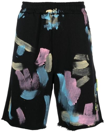 Barrow Painterly-abstract Bermuda Shorts - Black