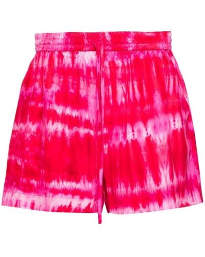 P.A.R.O.S.H. Tie-dye Silk Shorts - Roze