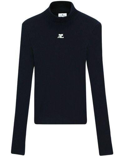 Courreges Reedition Cotton-blend Sweater - Blue