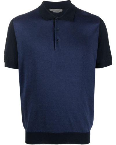 Corneliani Two-tone Short-sleeve Polo Shirt - Blue