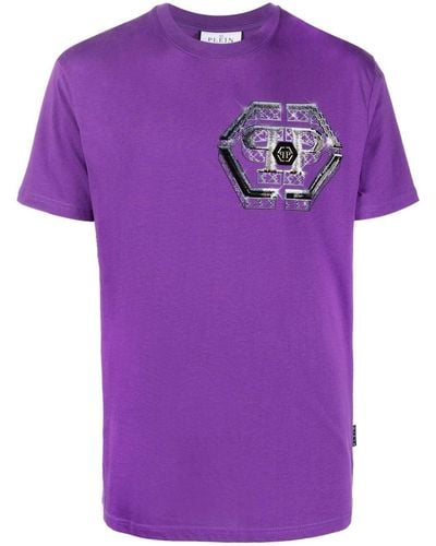 Philipp Plein Logo-print Short-sleeved T-shirt - Purple