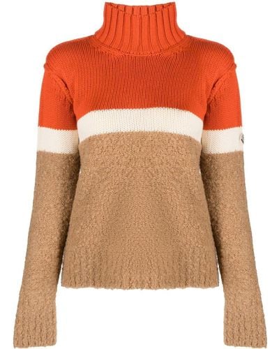 Moncler Striped Knit Sweater - Orange