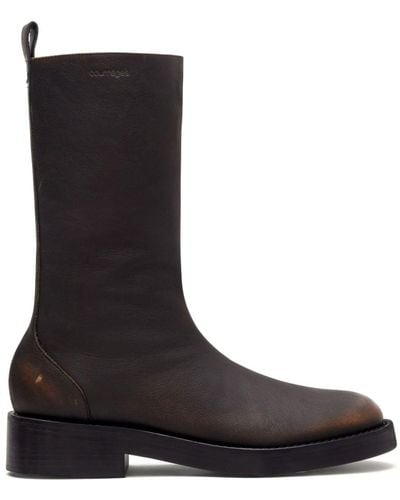 Courreges Rider Patina Leather Boots - Black