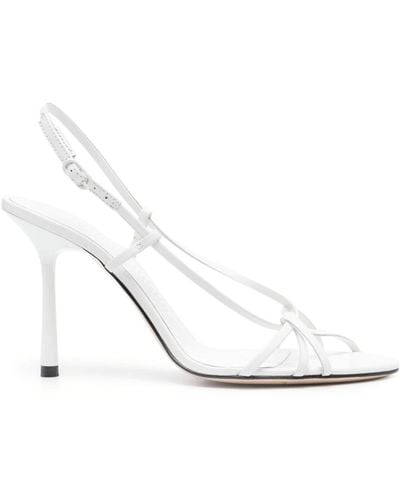STUDIO AMELIA Entwined 100mm Leather Sandals - White