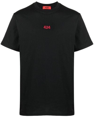 424 T-shirt Met Geborduurd Logo - Zwart
