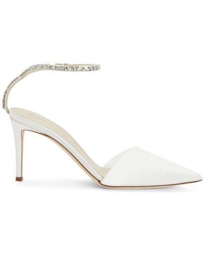 Giuseppe Zanotti Xenya 85mm Crystal-embellished Court Shoes - White