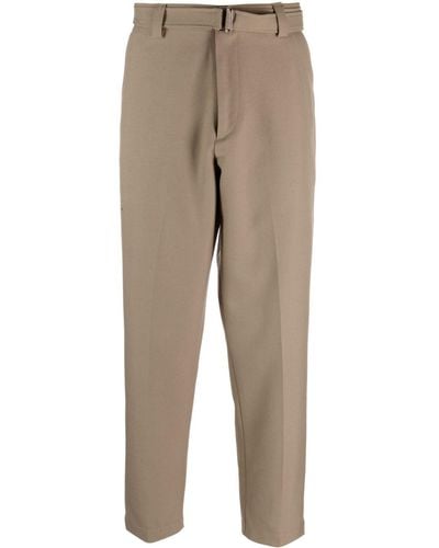 Low Brand Pantalones rectos con cinturón - Neutro