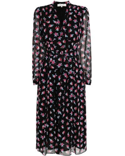 Diane von Furstenberg Erica Floral-print Midi Dress - Black