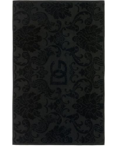 Dolce & Gabbana Logo-jacquard towel - Noir