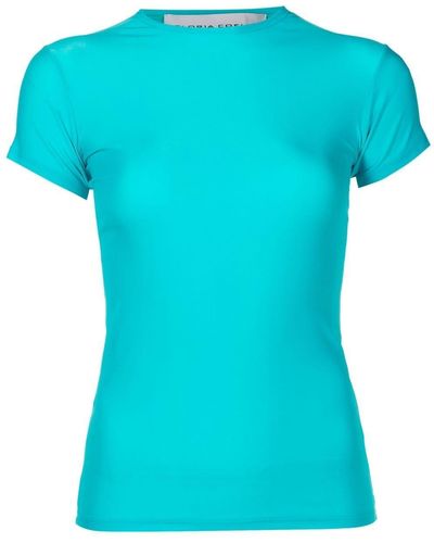 Gloria Coelho Round-neck Short-sleeve T-shirt - Blue