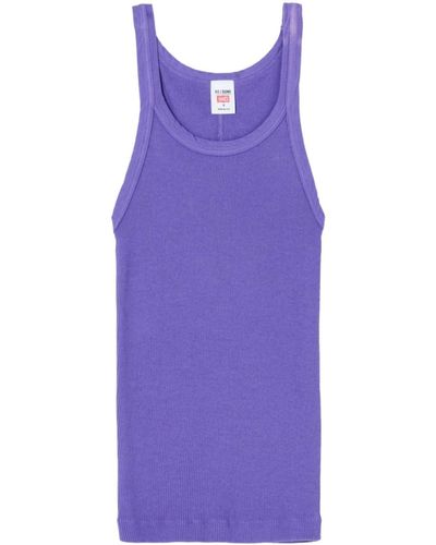 RE/DONE Ribbed Cotton Tank Top - Purple