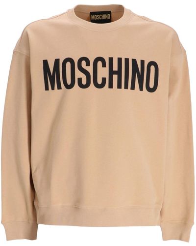 Moschino Logo-print Organic Cotton Sweatshirt - Natural