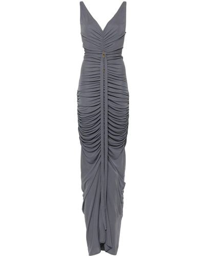 Elisabetta Franchi Red Carpet Gathered Gown - Gray