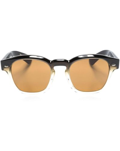 Oliver Peoples Maysen Sonnenbrille mit eckigem Gestell - Natur