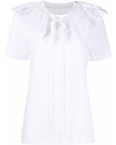 Patou T-Shirt mit abnehmbarem Kragen - Weiß