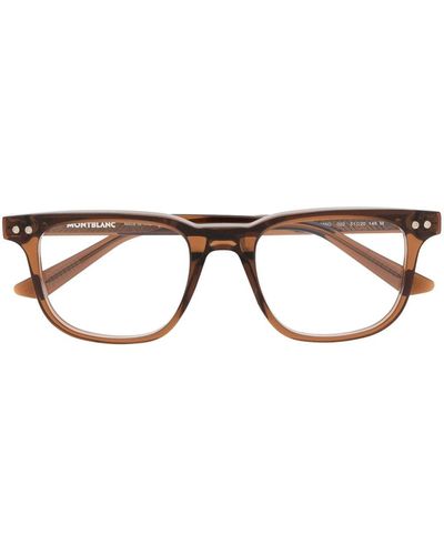 Montblanc Dシェイプ 眼鏡フレーム - ブラウン