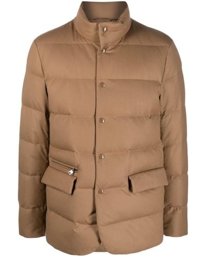 Woolrich High-neck Snap-fastening Padded Jacket - Brown