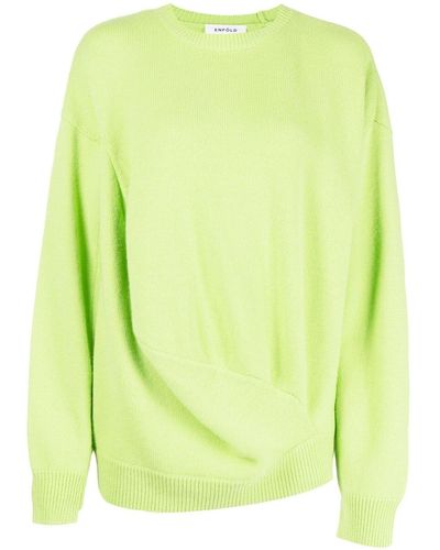 Enfold Slouched-knit Sweatshirt - Yellow
