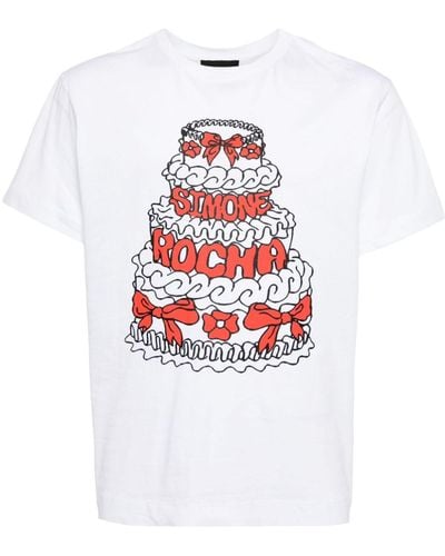 Simone Rocha Camiseta con pastel estampado - Blanco