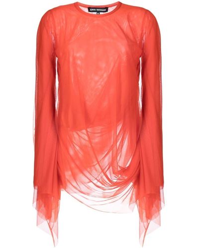 Junya Watanabe Blusa drappeggiata - Rosso