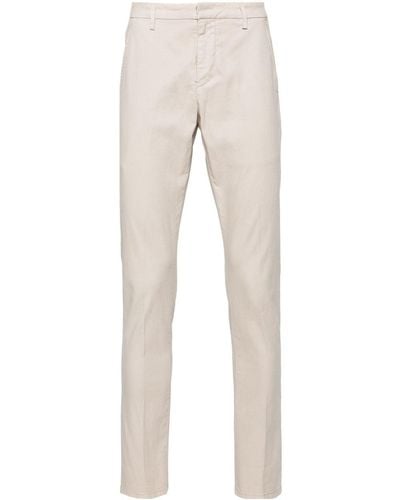 Dondup Mid-rise Cotton Chino Trousers - Natural