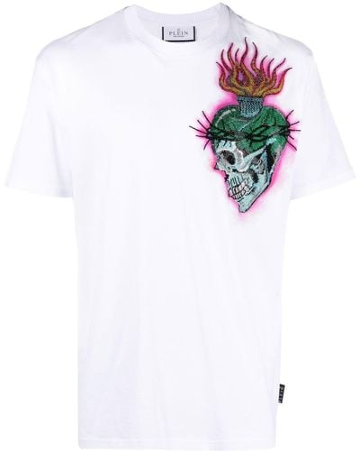 Philipp Plein T-Shirt mit Tattoo-Print - Weiß