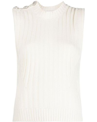 Ganni Rib-knit Vest Top - White
