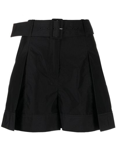 3.1 Phillip Lim Pleat-detail Belted Shorts - Black