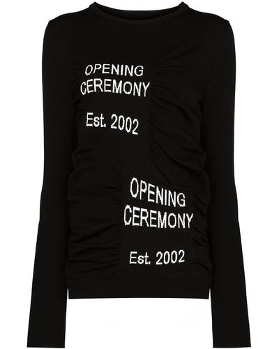 Opening Ceremony Box Logo Crew-neck Jumper - Black