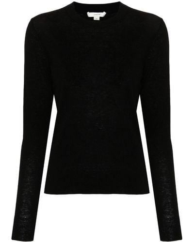 Vince Crew-neck Fine-knit Sweater - Black