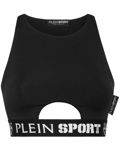 Philipp Plein Cut-out Crop Top - Black