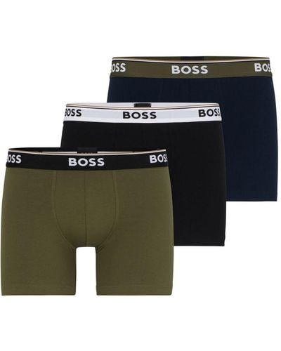 BOSS Logo-print Cotton Boxers - Green